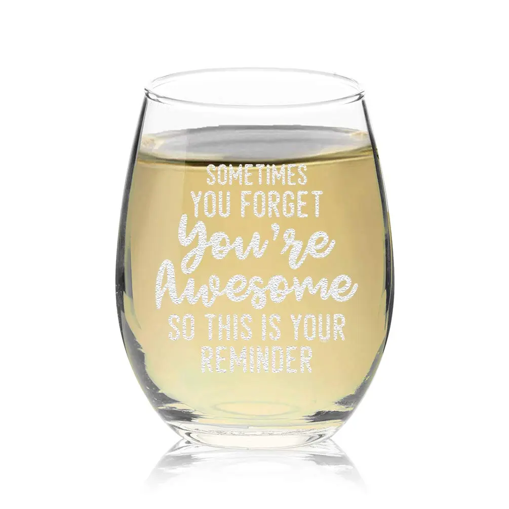 Veracco 15 oz Stemless Wine Glass | Funny Birthday Gift for Drinking Enthusiasts - view 2
