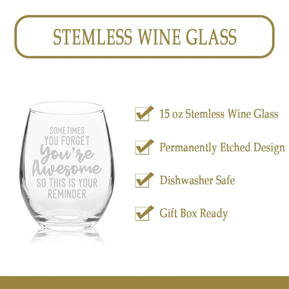 Veracco 15 oz Stemless Wine Glass | Funny Birthday Gift for Drinking Enthusiasts - view 4