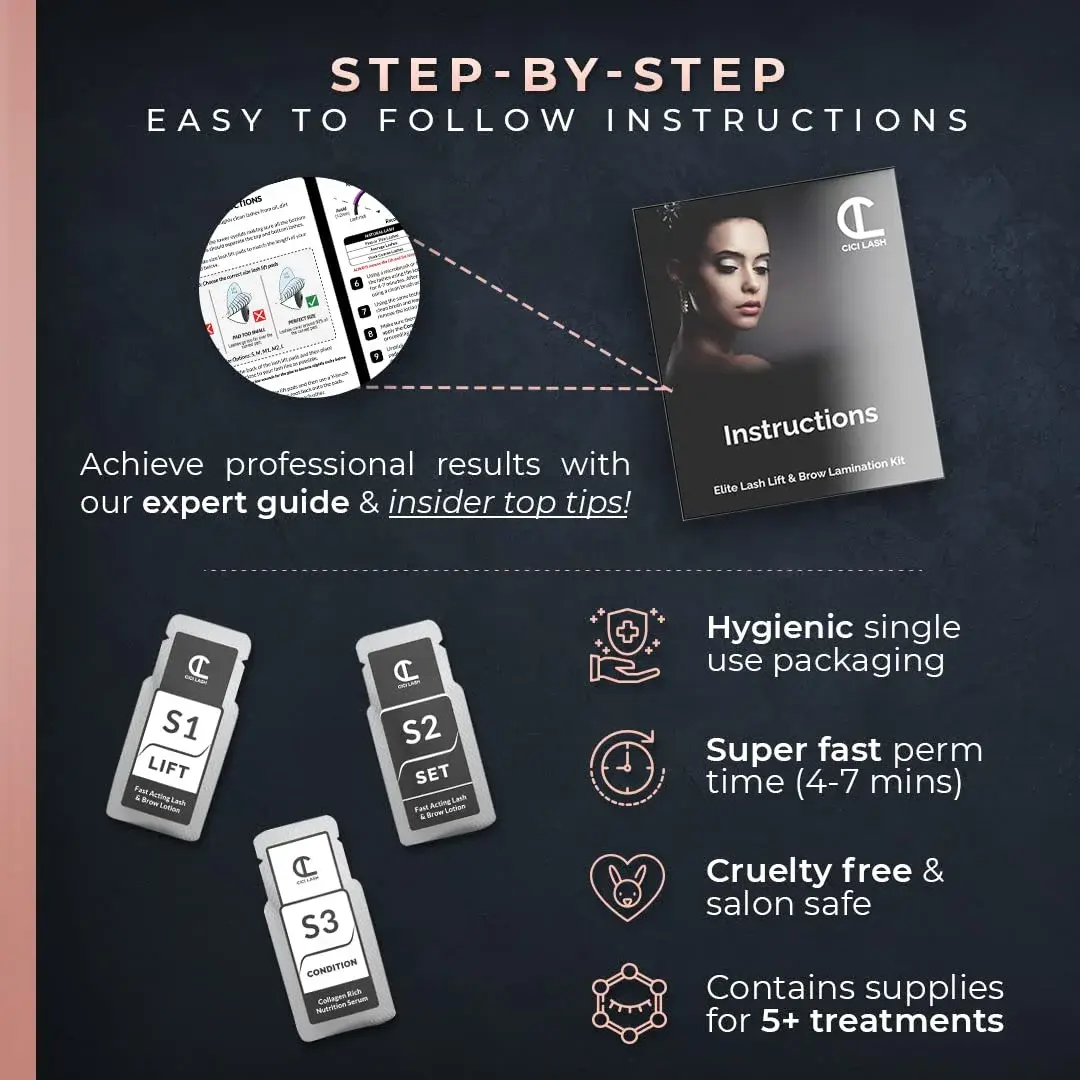CICI Lash 2 in 1 Lash Lift & Brow Lamination Kit | Professional Salon Results Lasting 6-8 Weeks | 47 Piece Set - view 6