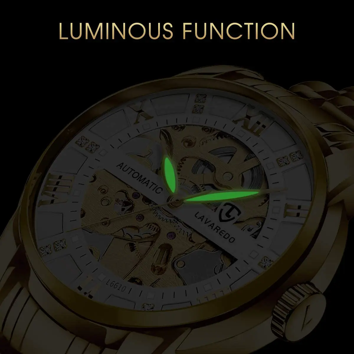 A ALPS Automatic Mechanical Watch for Men | 41mm Stainless Steel Case, 20mm Band, 30M Water Resistant - view 5