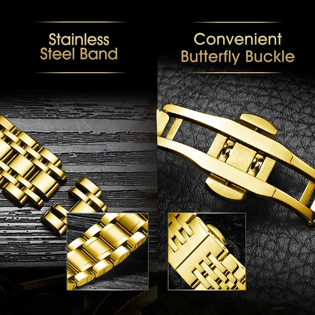 A ALPS Automatic Mechanical Watch for Men | 41mm Stainless Steel Case, 20mm Band, 30M Water Resistant - view 7