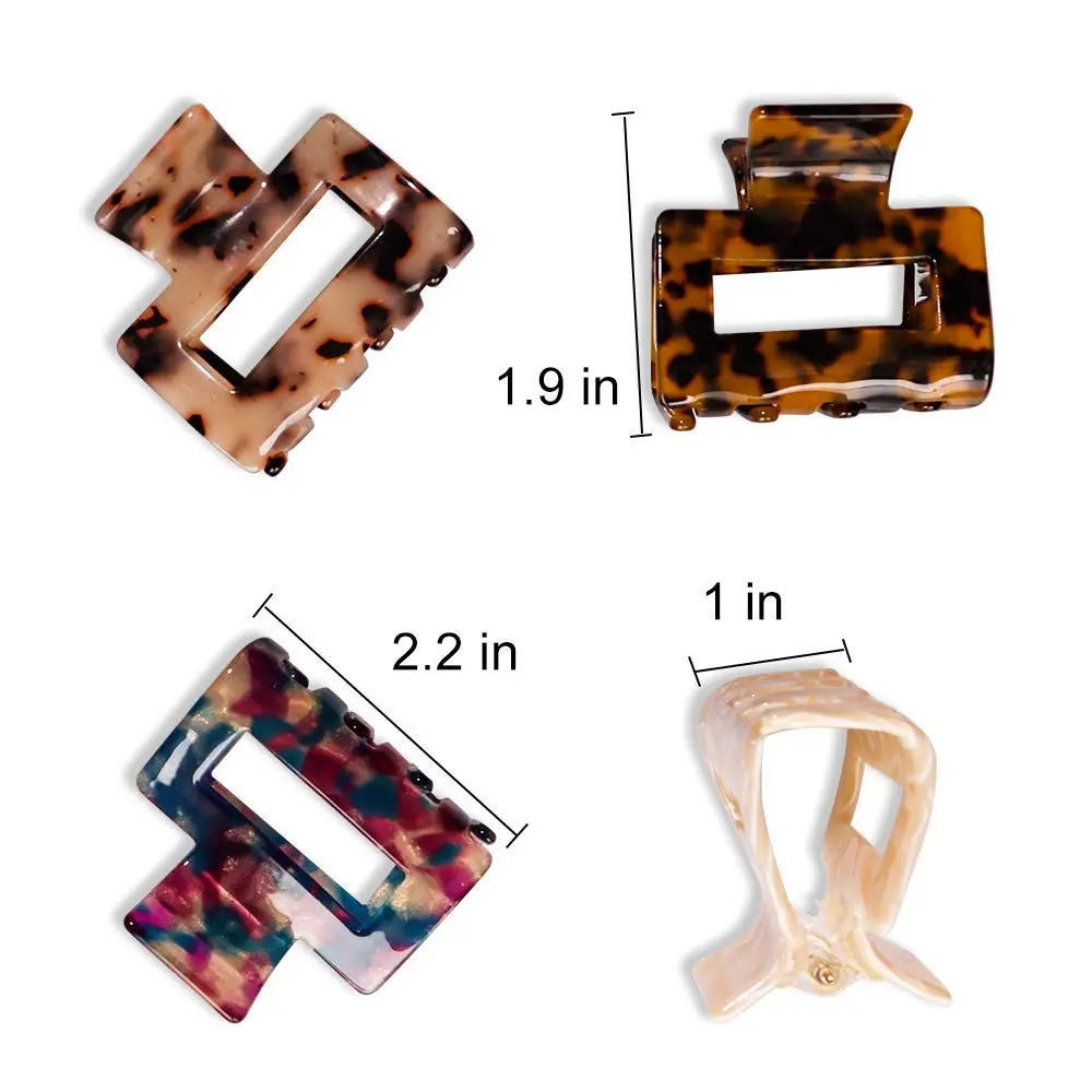 Magicsky Hair Claw Clips for Women Girls | 4 Pack, Thick & Thin Hair, Short Square | Elegant & Fashionable - view 4