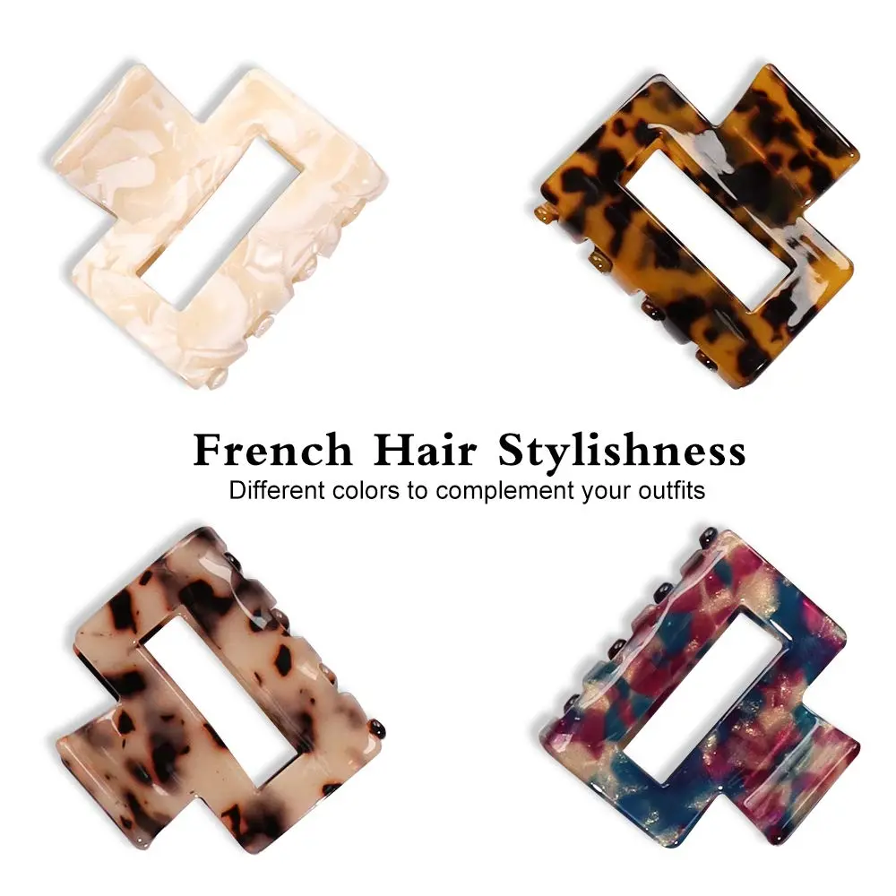 Magicsky Hair Claw Clips for Women Girls | 4 Pack, Thick & Thin Hair, Short Square | Elegant & Fashionable - view 6