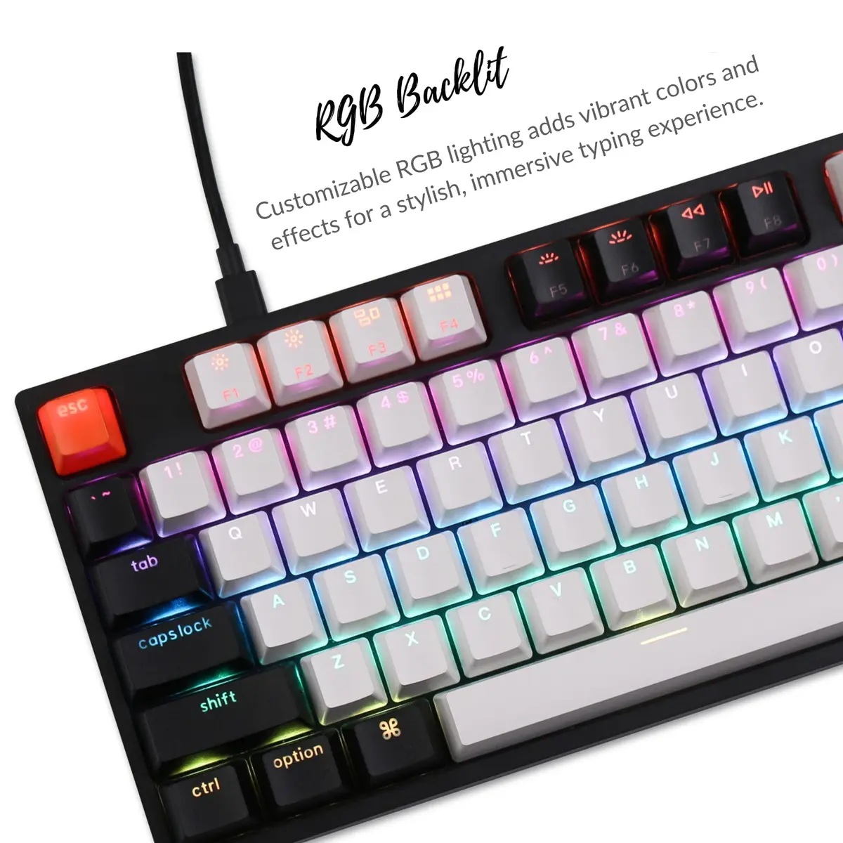 Keychron C1 Wired TKL Keyboard Gateron G Pro Red RGB Backlight | Mechanical, Compact, for Windows & Mac - view 5