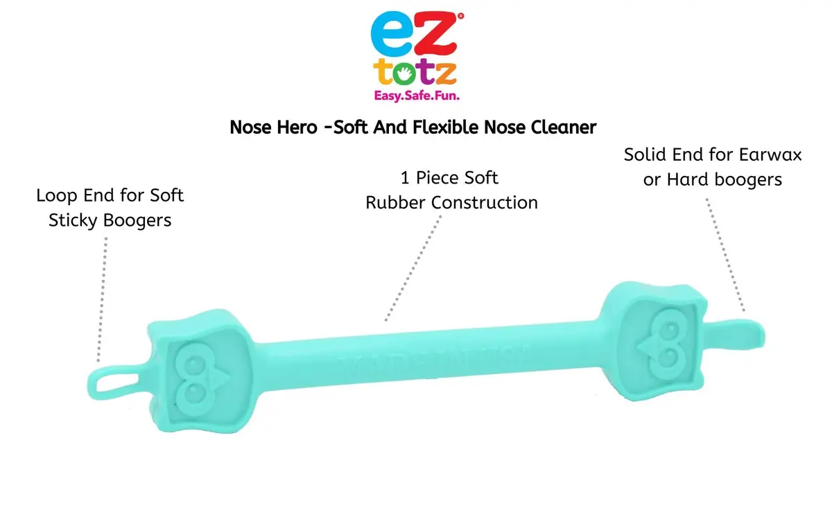 EZTOTZ Nose Hero Baby Nose & Ear Cleaner Tool | Flexible Rubber Infant Booger Picker, Made in USA - view 7