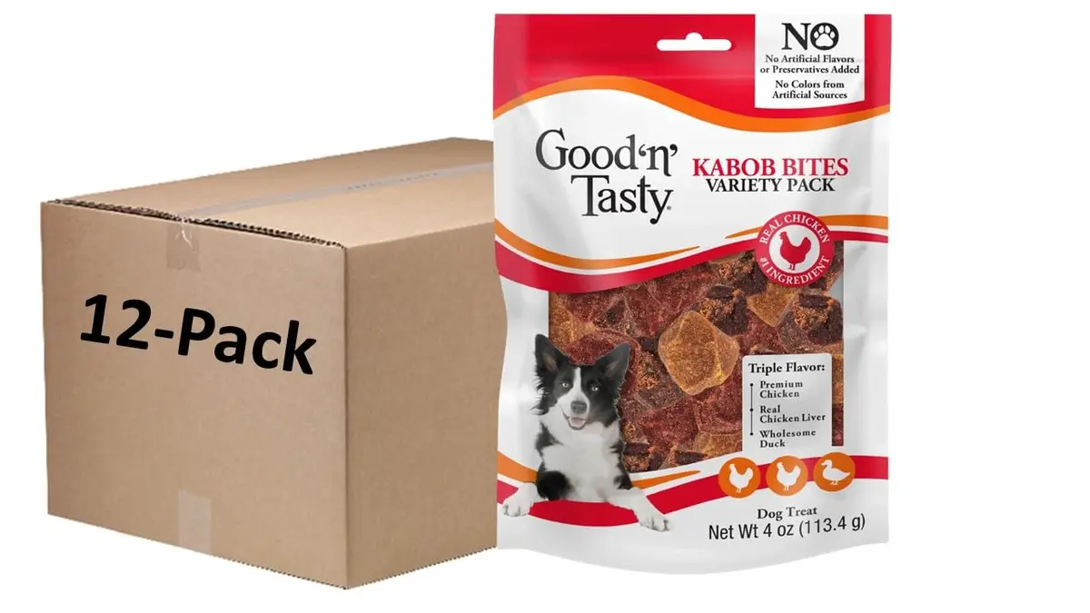 Good ‘N’ Tasty Kabob Bites Soft & Chewy Dog Treat, 4 oz (12 Pack) | Premium Chicken & Variety Flavors - main product image