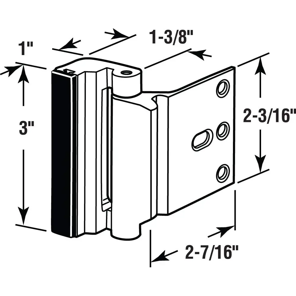 PRIME-LINE U 11442 Door Reinforcement Lock - 3" Stop, Polished Brass | Add Extra Security to Your Home - view 5