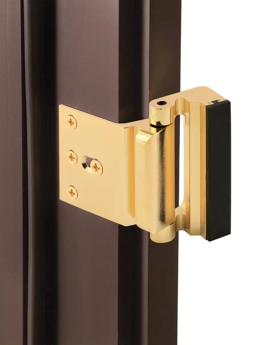 PRIME-LINE U 11442 Door Reinforcement Lock - 3" Stop, Polished Brass | Add Extra Security to Your Home - view 2