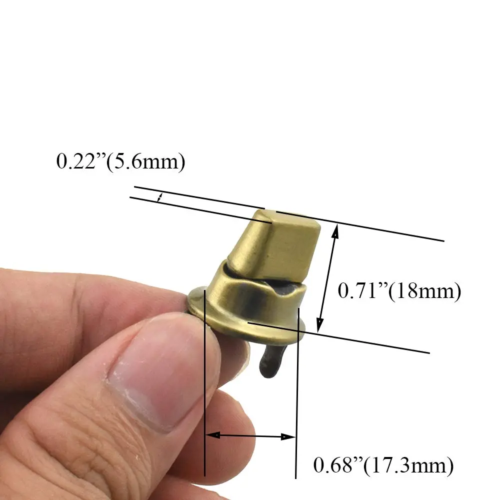 HAHIYO Twist Purse Closure Turn Locks Clip Clasps 1.4 Inch Antique Brass | Easy Install for Wallets & Handbags - view 4