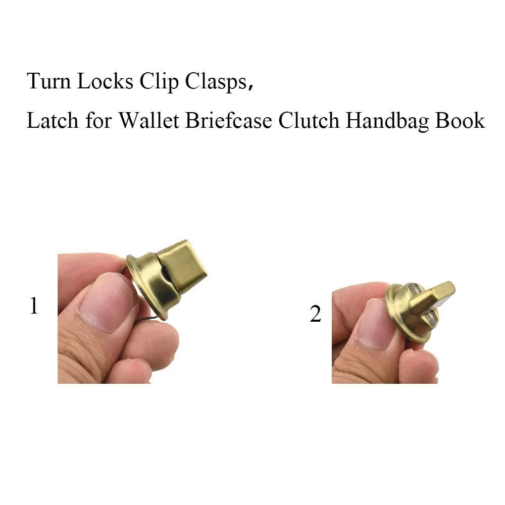 HAHIYO Twist Purse Closure Turn Locks Clip Clasps 1.4 Inch Antique Brass | Easy Install for Wallets & Handbags - view 6