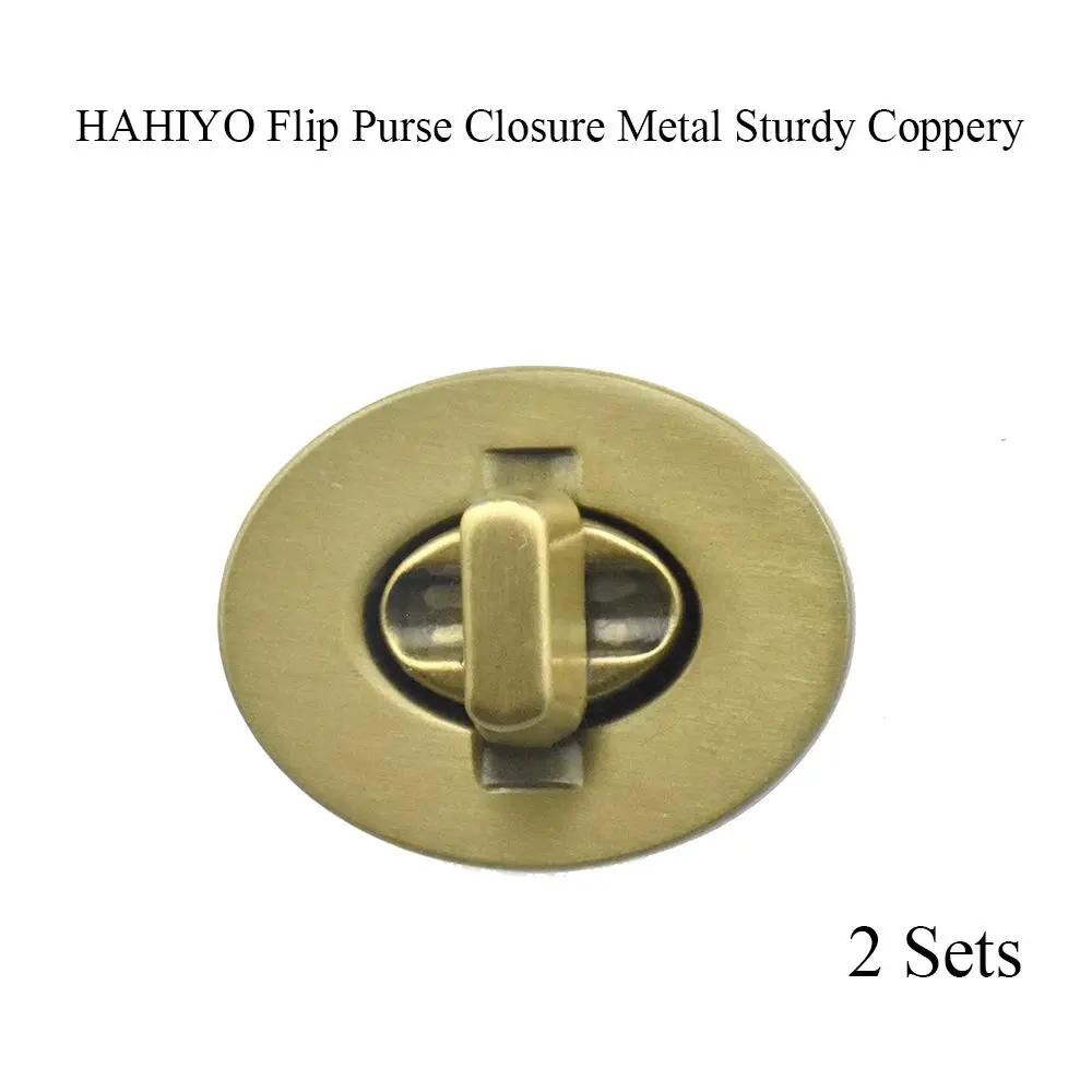 HAHIYO Twist Purse Closure Turn Locks Clip Clasps 1.4 Inch Antique Brass | Easy Install for Wallets & Handbags - view 8