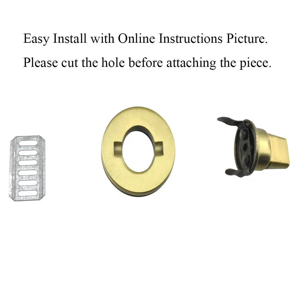 HAHIYO Twist Purse Closure Turn Locks Clip Clasps 1.4 Inch Antique Brass | Easy Install for Wallets & Handbags - view 2