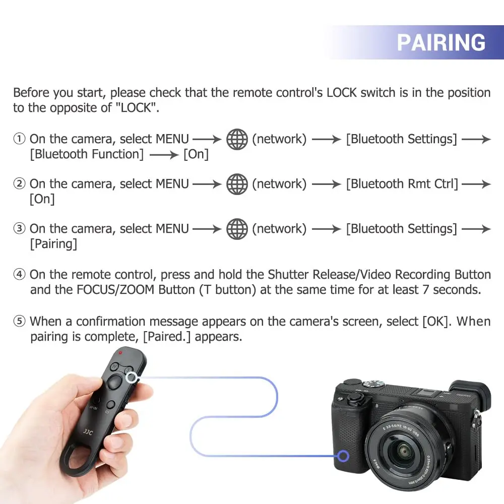 JJC Wireless Bluetooth Remote Control for Sony, Replaces Sony RMT-P1BT | 10m Range, Multi-Function, Compact Design - view 5