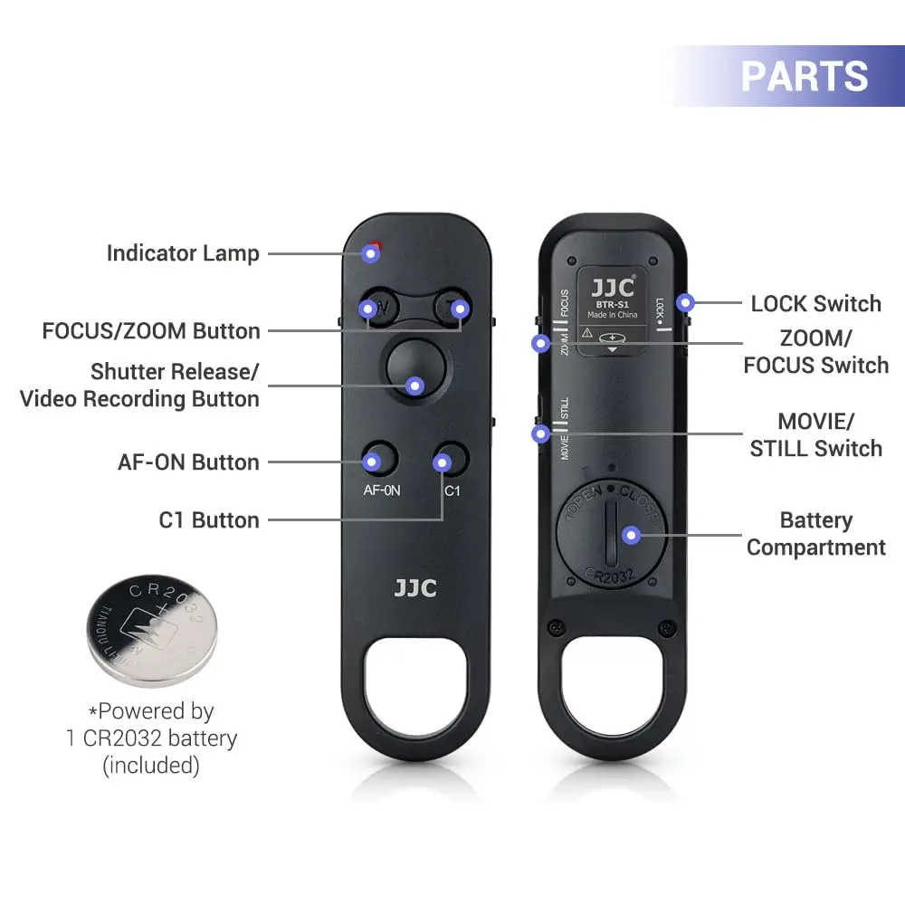 JJC Wireless Bluetooth Remote Control for Sony, Replaces Sony RMT-P1BT | 10m Range, Multi-Function, Compact Design - view 4