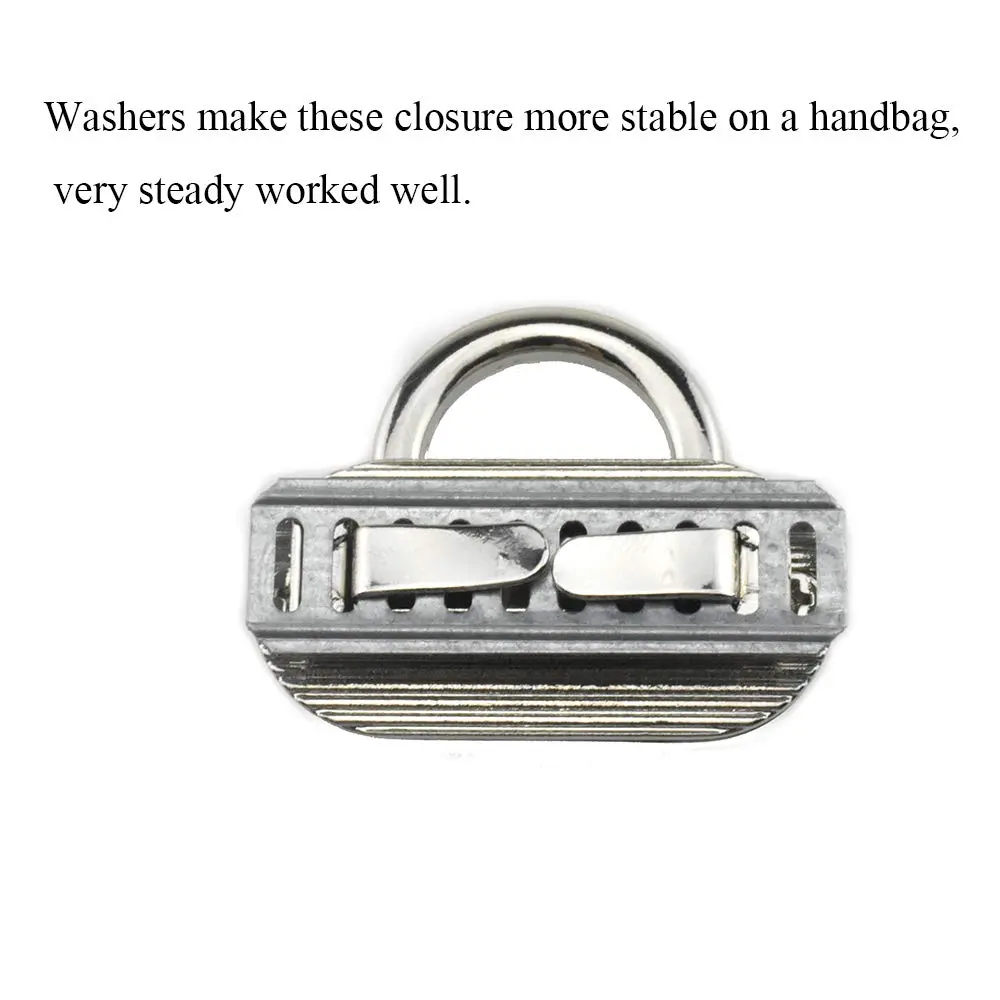 HAHIYO Flip Purse Closure Turn Locks Clip Clasp 1.65 Inch Silver | Easy Install for Wallets & Handbags - view 5