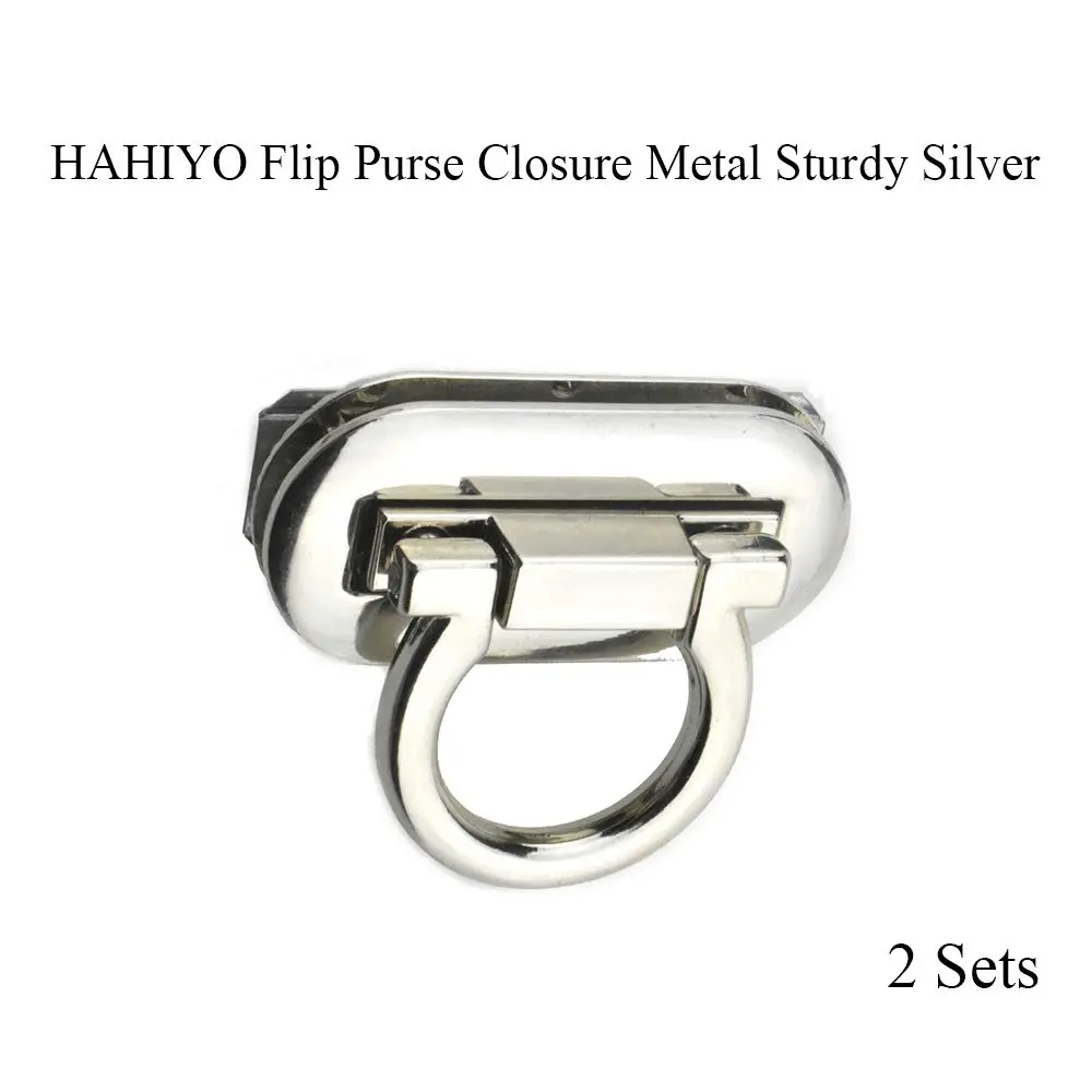 HAHIYO Flip Purse Closure Turn Locks Clip Clasp 1.65 Inch Silver | Easy Install for Wallets & Handbags - view 8