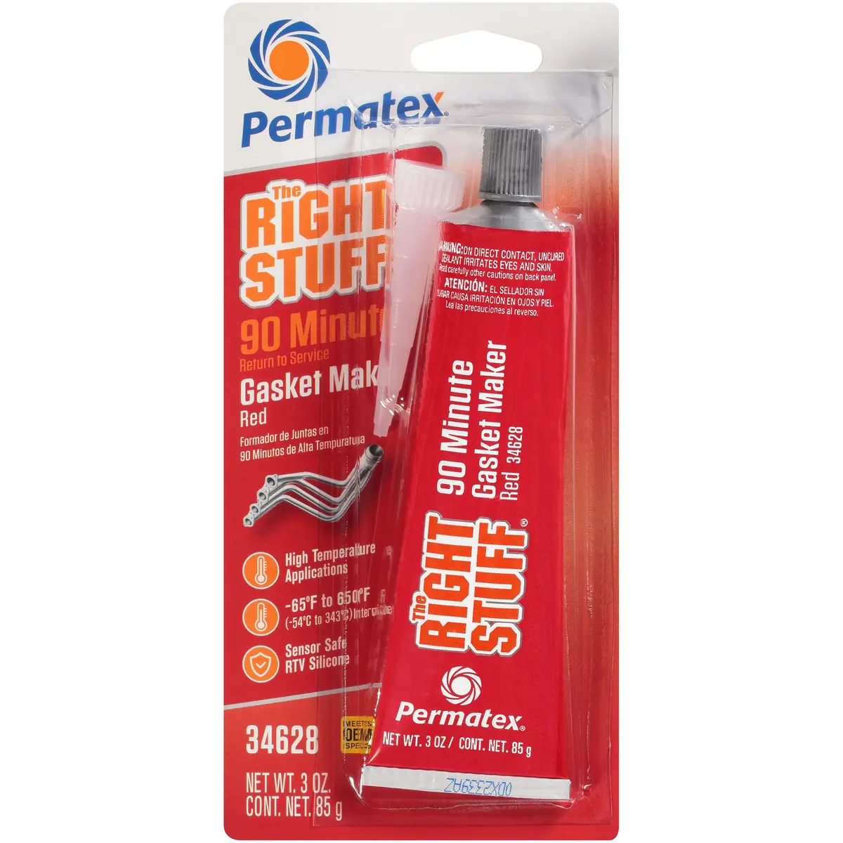 Permatex Right Stuff 90 Minute Red High Temperature Gasket Maker 3 oz | Fast Cure, Long Lasting Seals - main product image