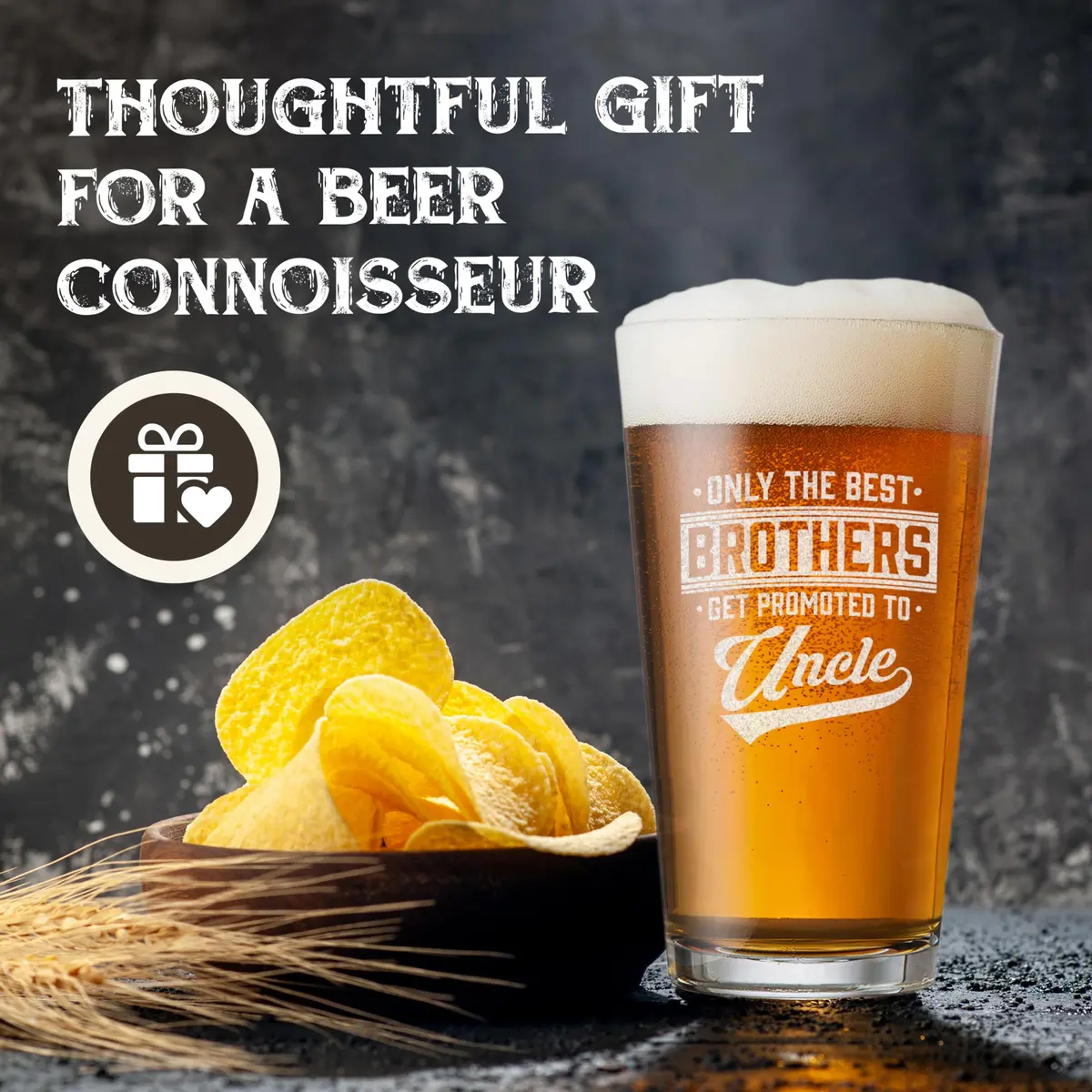 shop4ever Only the Best Brothers Get Promoted To Uncle Beer Pint Glass 16 Oz | Pregnancy Announcement Gift - view 5