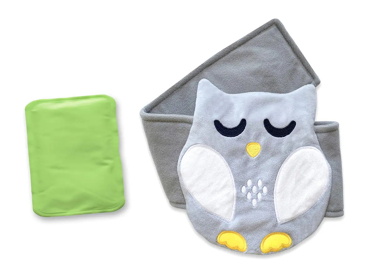 bebon Belly Hugger Baby Colic, Gas and Upset Stomach Relief Heated Tummy Wrap with Reusable Gel Pack for Newborns and Infants (Grey-white) - main product image