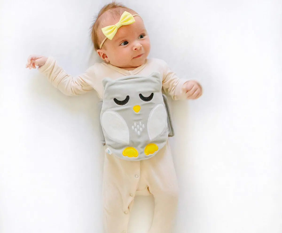 bebon Belly Hugger Baby Colic, Gas and Upset Stomach Relief Heated Tummy Wrap with Reusable Gel Pack for Newborns and Infants (Grey-white) - view 7