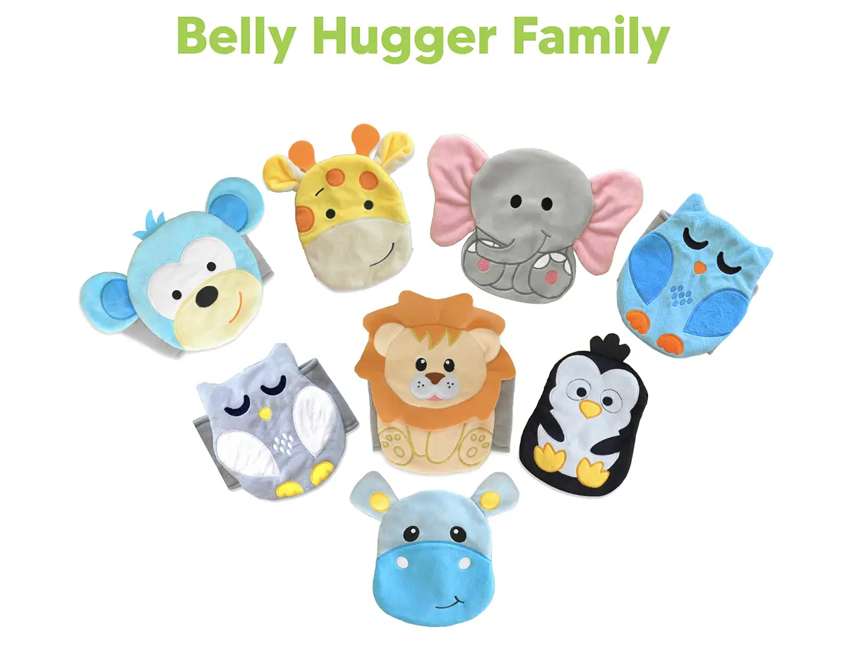 bebon Belly Hugger Baby Colic, Gas and Upset Stomach Relief Heated Tummy Wrap with Reusable Gel Pack for Newborns and Infants (Grey-white) - view 8