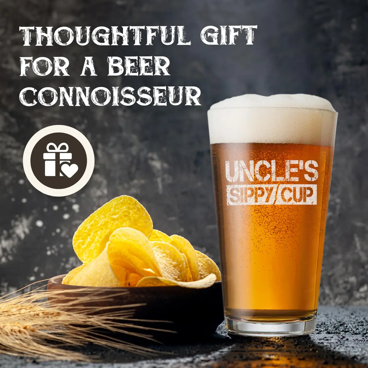 shop4ever Funny Uncle's Sippy Cup Beer Pint Glass 16 oz Gift | Laser Engraved Humor for Beer Lovers - view 5