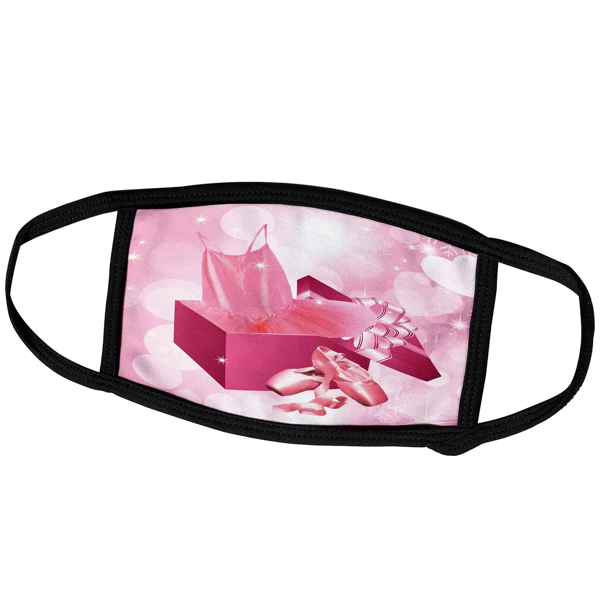 3dRose Face Mask Pink Ballet Slippers & Tutu for Girls | Breathable, Reusable, Stylish (7.25 x 4.7-inch) - main product image