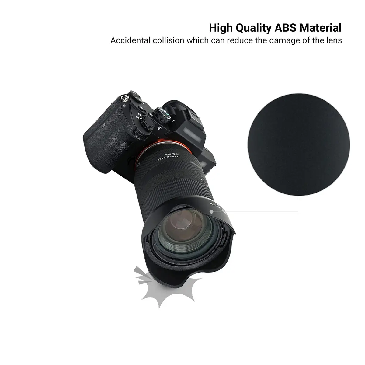 JJC HA036 Lens Hood for Tamron 28-75mm F2.8 Di III RXD & 17-70mm F2.8 Di III-A VC RXD Lenses | Blocks Stray Light - view 5