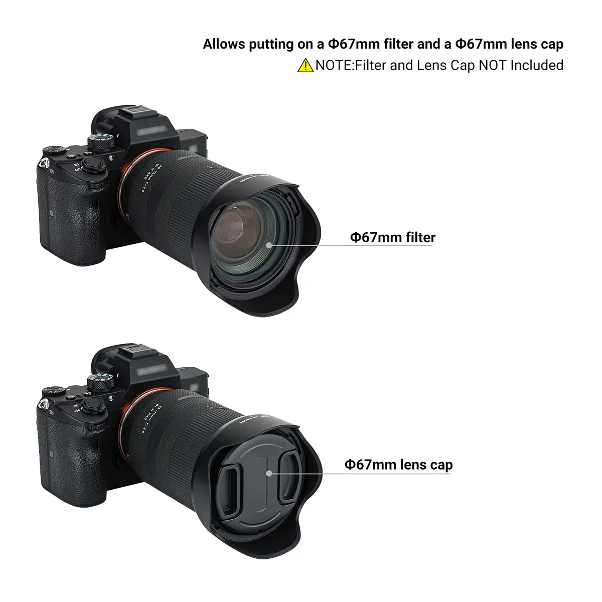 JJC HA036 Lens Hood for Tamron 28-75mm F2.8 Di III RXD & 17-70mm F2.8 Di III-A VC RXD Lenses | Blocks Stray Light - view 3