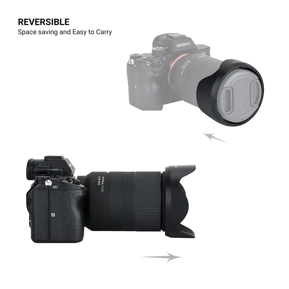 JJC HA036 Lens Hood for Tamron 28-75mm F2.8 Di III RXD & 17-70mm F2.8 Di III-A VC RXD Lenses | Blocks Stray Light - view 4