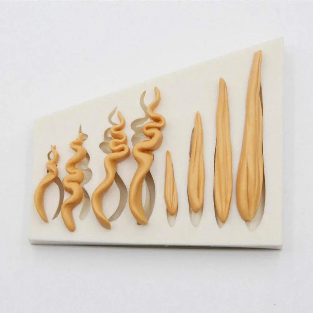 Fewo Girl Doll Hair Silicone Clay Mold Woman Hair Fondant Mould 8.5cm x 13.8cm | Food-Grade Silicone Craft Tool - view 5
