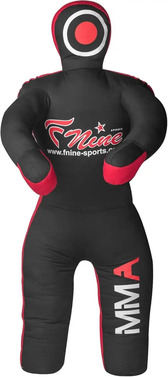 FNine Sports MMA Grappling Dummy Unfilled Canvas Bag Black Red 120 cm (47 Inches) | Practice Submission Lifting Throwing - main product image