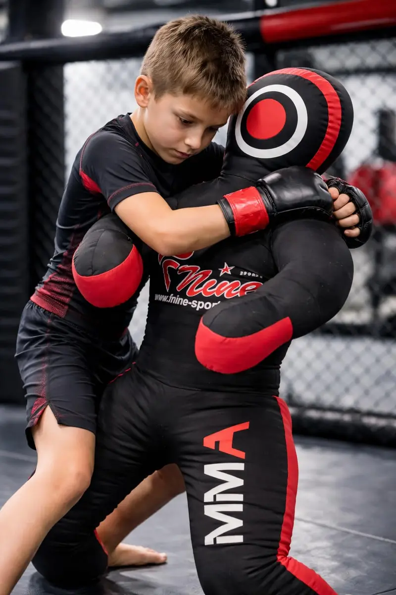FNine Sports MMA Grappling Dummy Unfilled Canvas Bag Black Red 120 cm (47 Inches) | Practice Submission Lifting Throwing - view 7