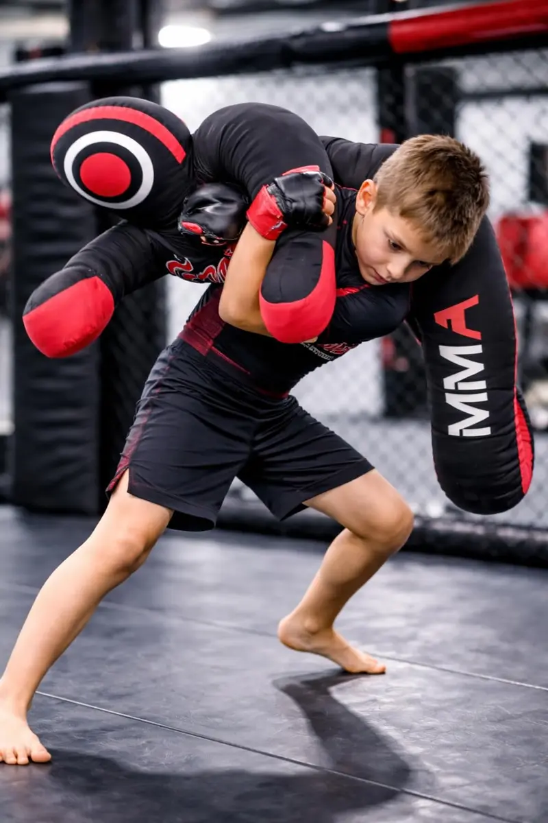 FNine Sports MMA Grappling Dummy Unfilled Canvas Bag Black Red 120 cm (47 Inches) | Practice Submission Lifting Throwing - view 8