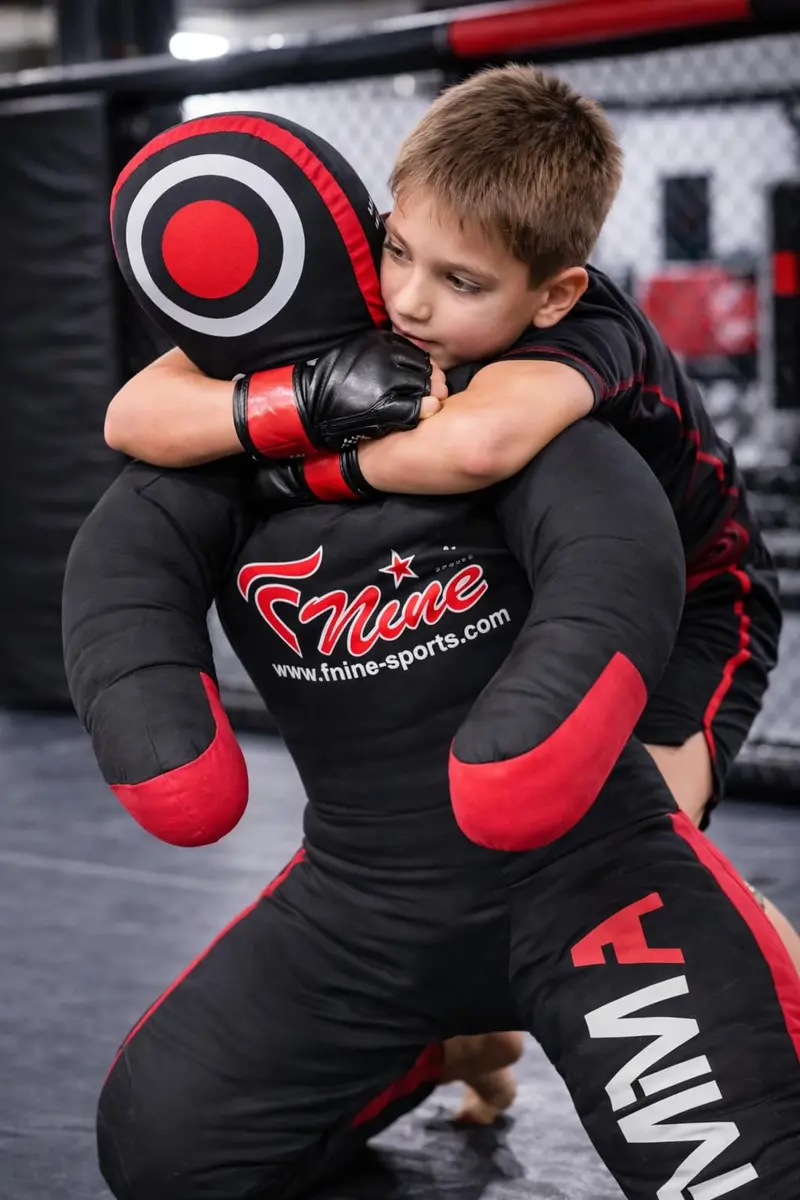 FNine Sports MMA Grappling Dummy Unfilled Canvas Bag Black Red 120 cm (47 Inches) | Practice Submission Lifting Throwing - view 9
