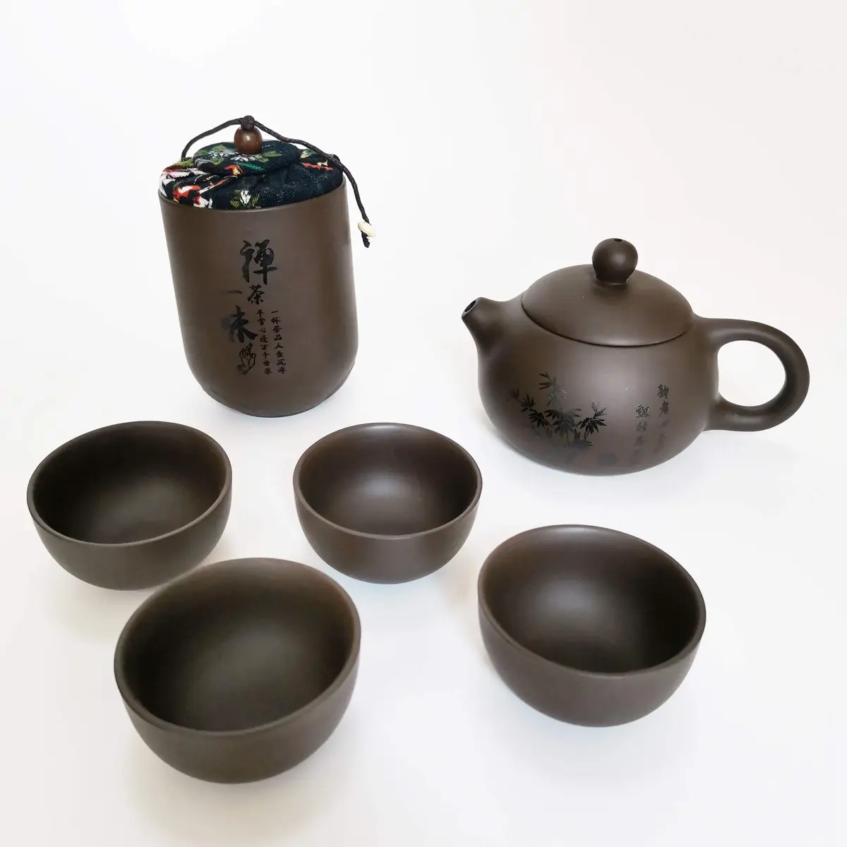 muyule Handmade Ceramic Portable Tea Set with Travel Bag, 255ml (8.6 fl oz) | Traditional Chinese Kung Fu Tea Ceremony - view 2