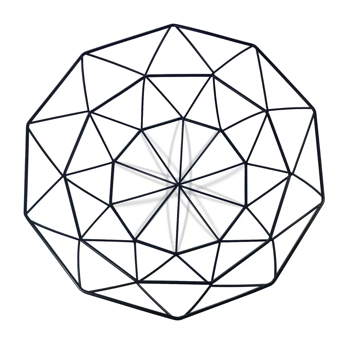 IBWell Geometric Metal Wire Fruit Bowl Black | Modern Iron Arts Storage Basket for Kitchen Counter (27cm / 10.6 inches) - view 3