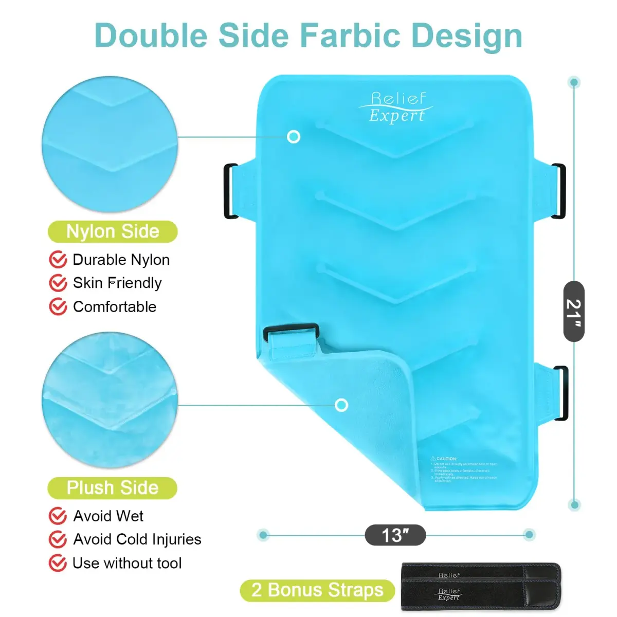 Relief Expert XXL Full Back Ice Pack Wrap 53cm x 53cm (21"x21") | Reusable Cold Compress for Back Discomfort & Muscle Fatigue - view 3
