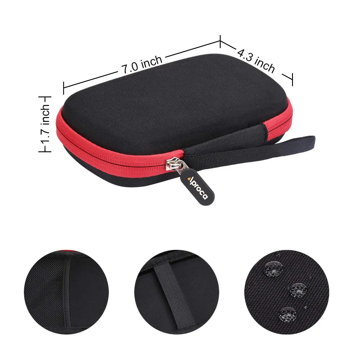 Aproca Case for Rii i4 Mini Bluetooth Keyboard | Durable EVA & 1680D Material, Black - view 6