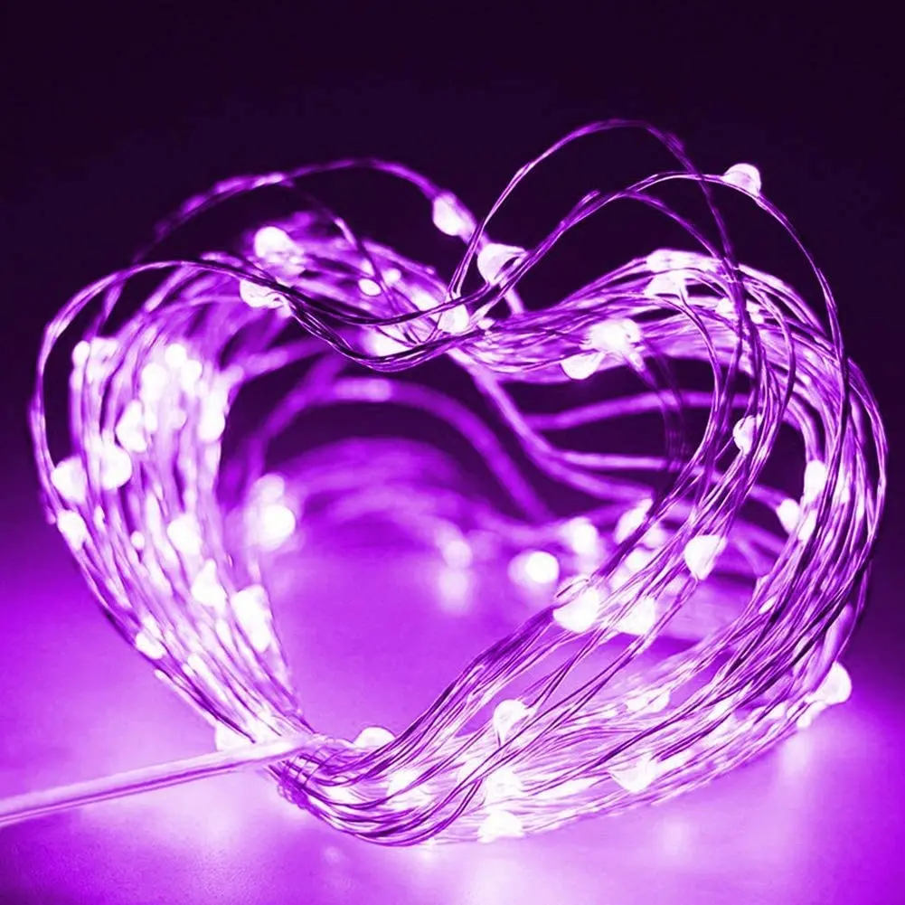 Twinkle Star 33ft 100 LED Purple Battery Operated String Lights | Modern Halloween Decor - view 3