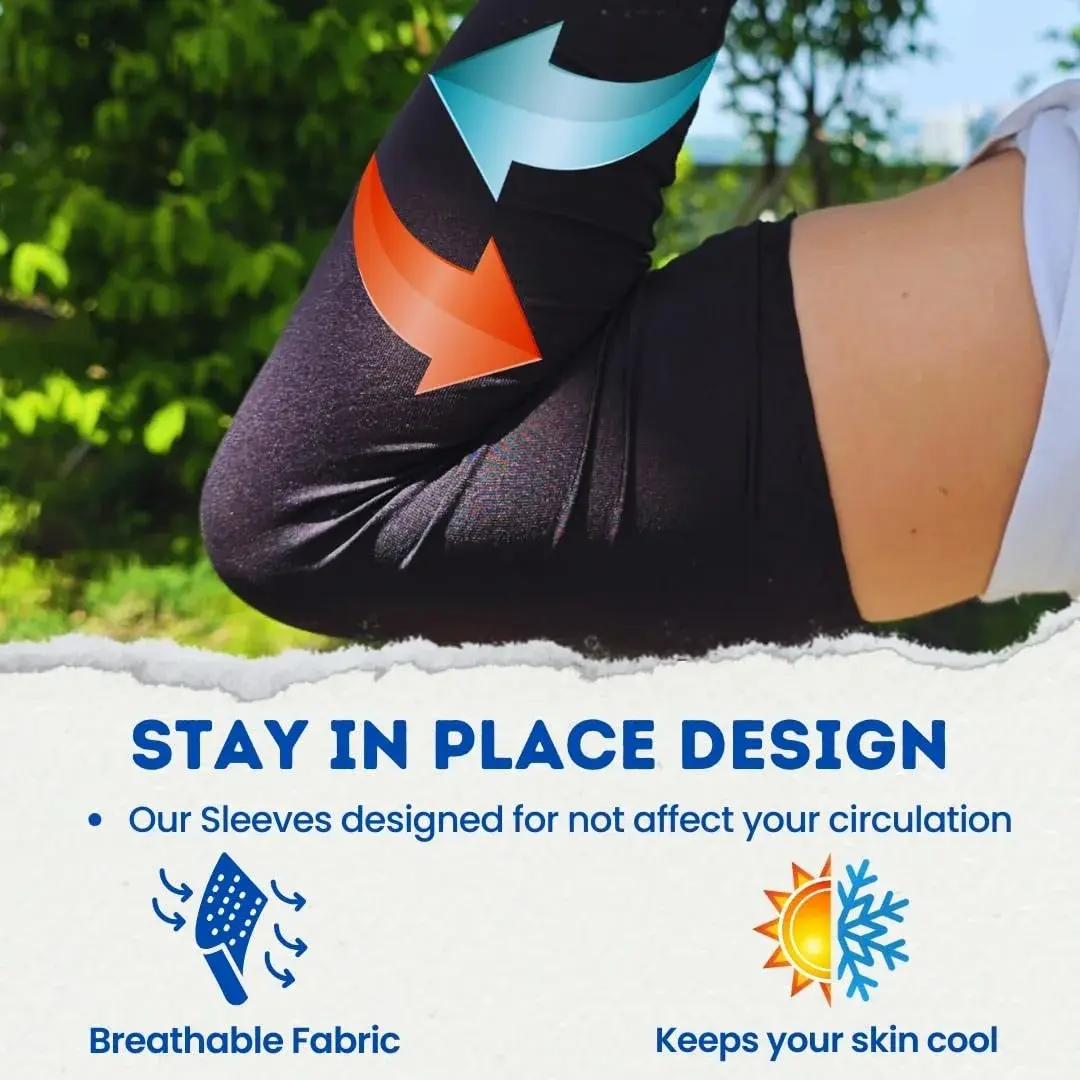 FOOTINSOLE.COM Cooling Arm Sleeves White + Gray 2 Pairs | UPF 50+ UV Protection for Sports - view 4