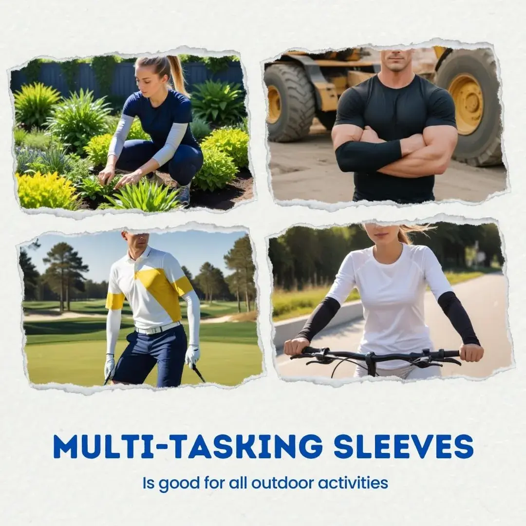 FOOTINSOLE.COM Cooling Arm Sleeves White + Gray 2 Pairs | UPF 50+ UV Protection for Sports - view 7