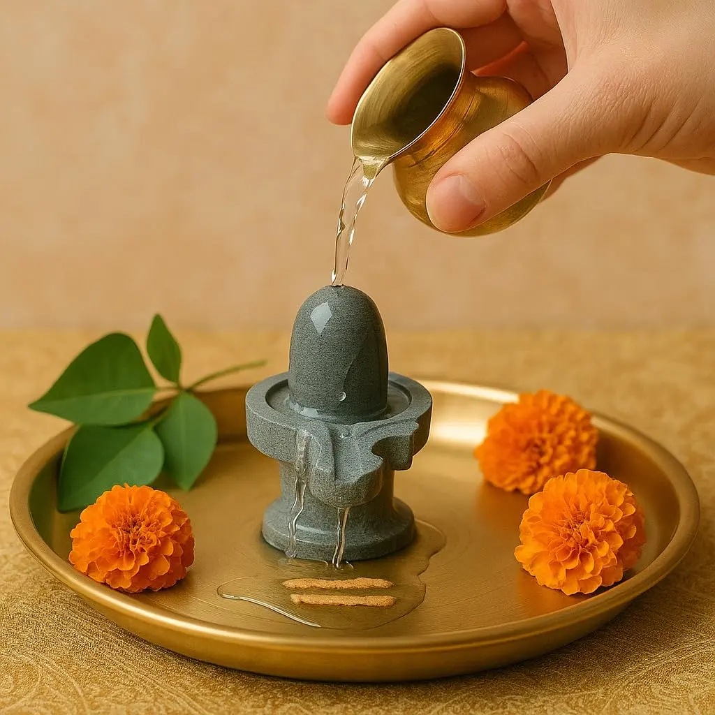 athizay Stone Shivling 5 cm | Natural Gorara Stone for Daily Pooja & Spiritual Gifting - view 3