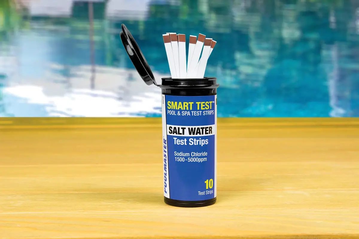 Poolmaster Salt Water Swimming Pool and Spa Water Chemistry Testing Strips 10 Count | Tests Sodium Chloride 1500-5000ppm - main product image