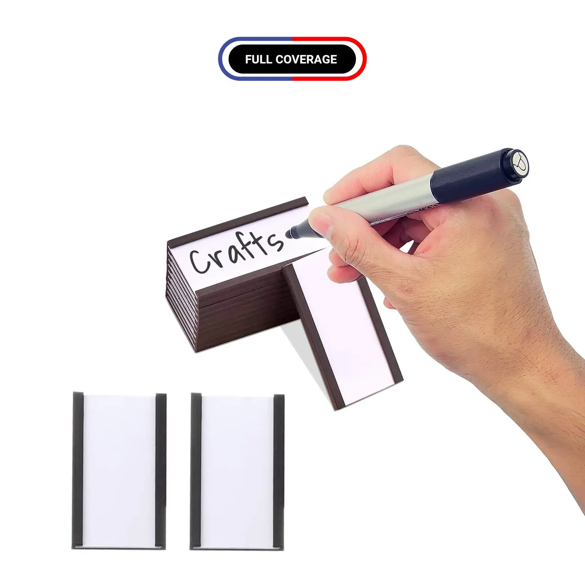 Flexible Magnets Magnetic Shelf Label Data Card Holders - C Channel - Magnetic Strips with Protective Films - Labels for Shelf Organization - 1" x 2" | Reusable & Organized - view 4