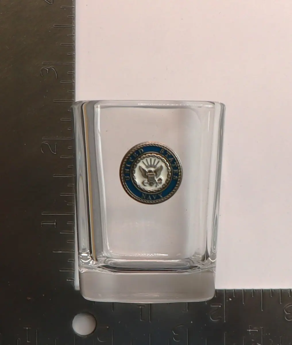 Indiana Metal Craft US Navy Crest Enamel Emblem Shot Glass | 2.5 oz Square, Made in USA - view 9