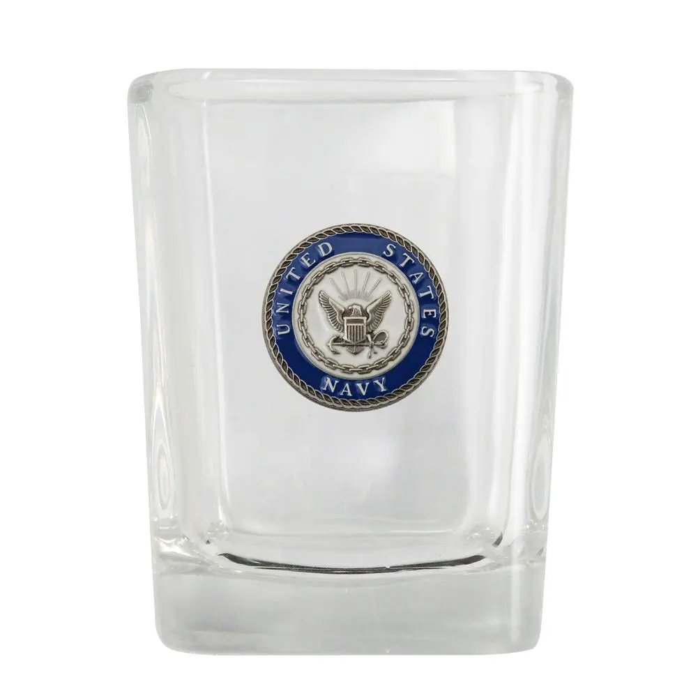 Indiana Metal Craft US Navy Crest Enamel Emblem Shot Glass | 2.5 oz Square, Made in USA - view 2