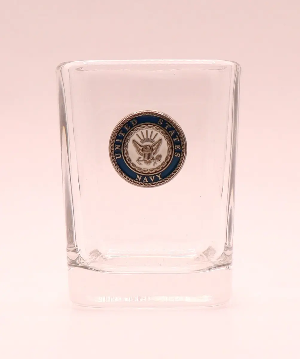 Indiana Metal Craft US Navy Crest Enamel Emblem Shot Glass | 2.5 oz Square, Made in USA - view 4