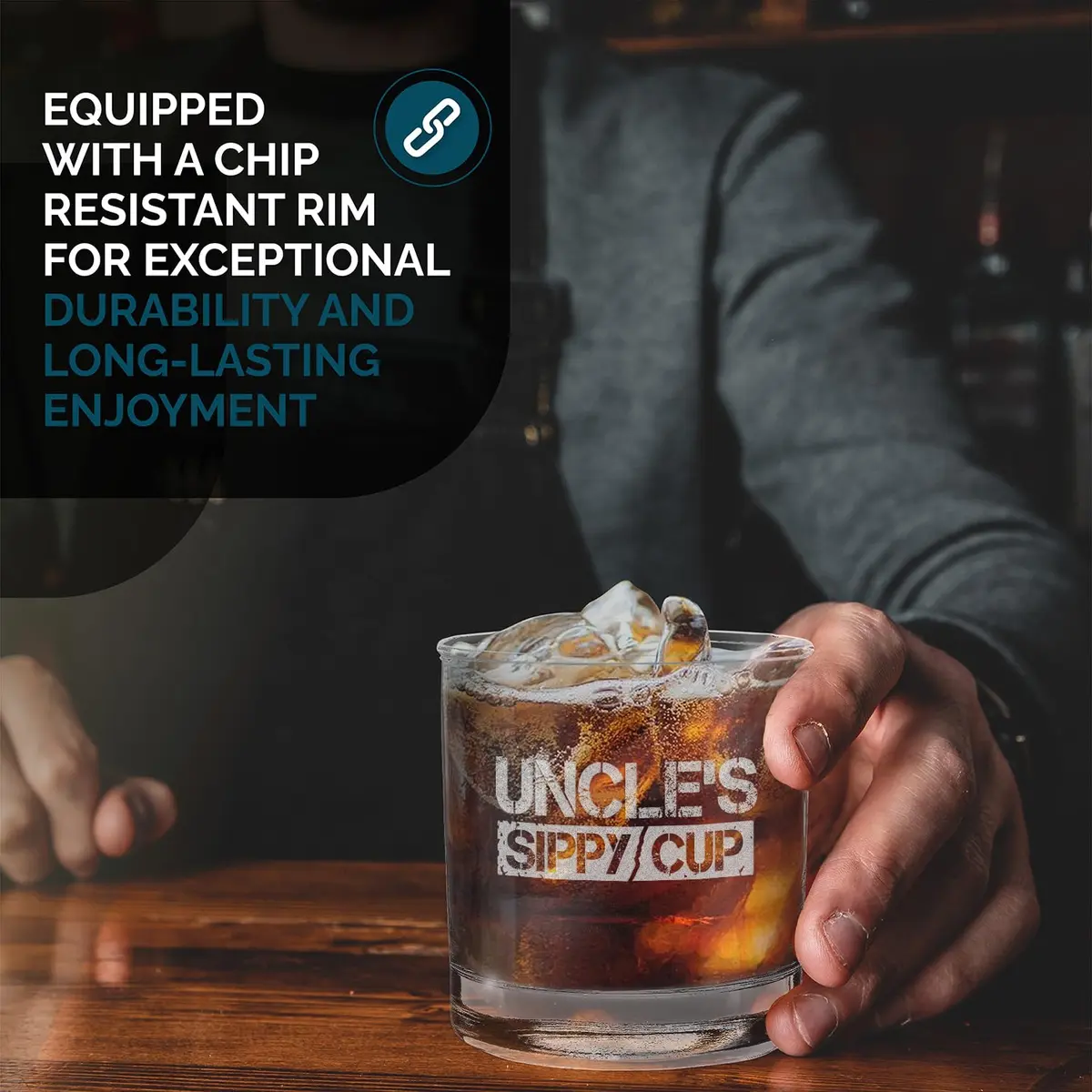 shop4ever Uncle's Sippy Cup Engraved Whiskey Glass, 11 oz | Perfect Uncle Gift - view 5