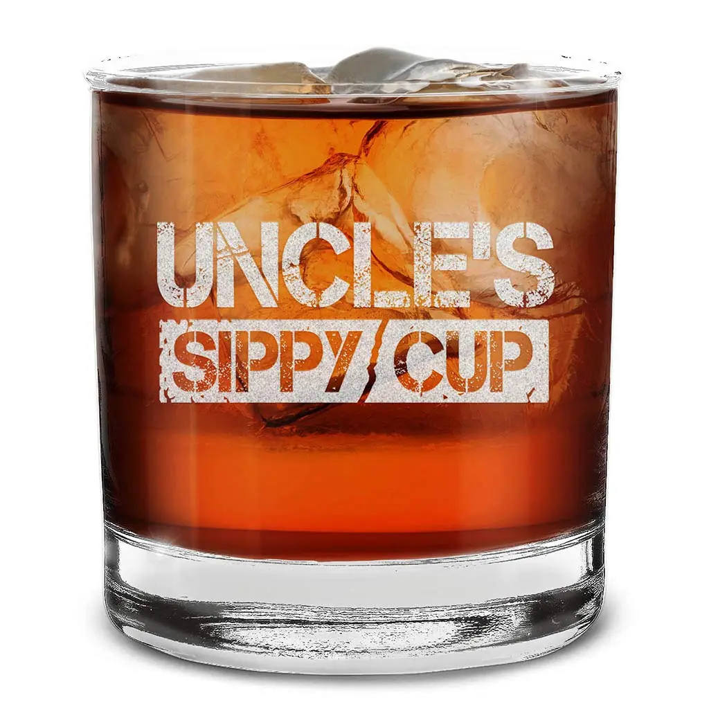 shop4ever Uncle's Sippy Cup Engraved Whiskey Glass, 11 oz | Perfect Uncle Gift - main product image